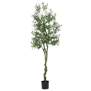 5FT/6FT/7FT Artificial Olive Tree Potted - Realistic Fake Olive Plant with Fruits for Indoor Outdoor Home Office Decor