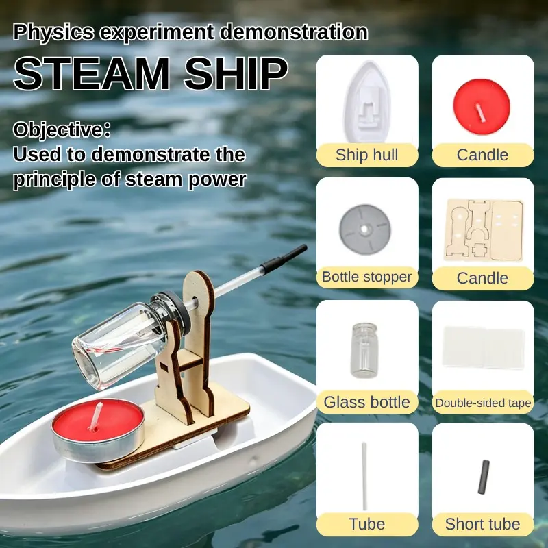 Science Classroom Experiment Kit, Steam Ship Power Conversion Demonstration, Educational Science Props, DIY Physics Reference, No Battery Needed