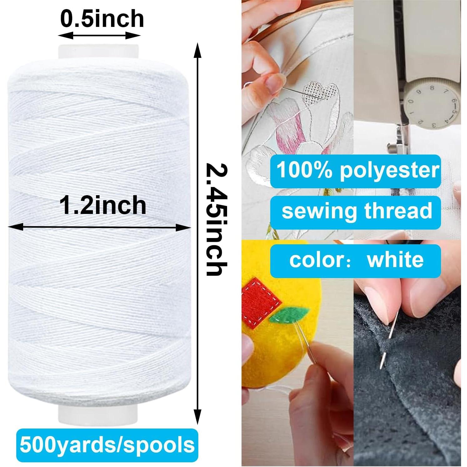 8 Spool Total 4000 Yards Sewing Thread (White)
