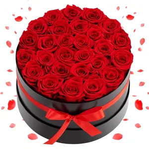 VEVOR Forever Flowers, 50 Preserved Roses in a Heart Shape Box, Eternal Flowers Immortal Bouquet Birthday Present for Delivery Prime Women Her Wife Mothers, Anniversary, Valentine's Day, Christmas, Red