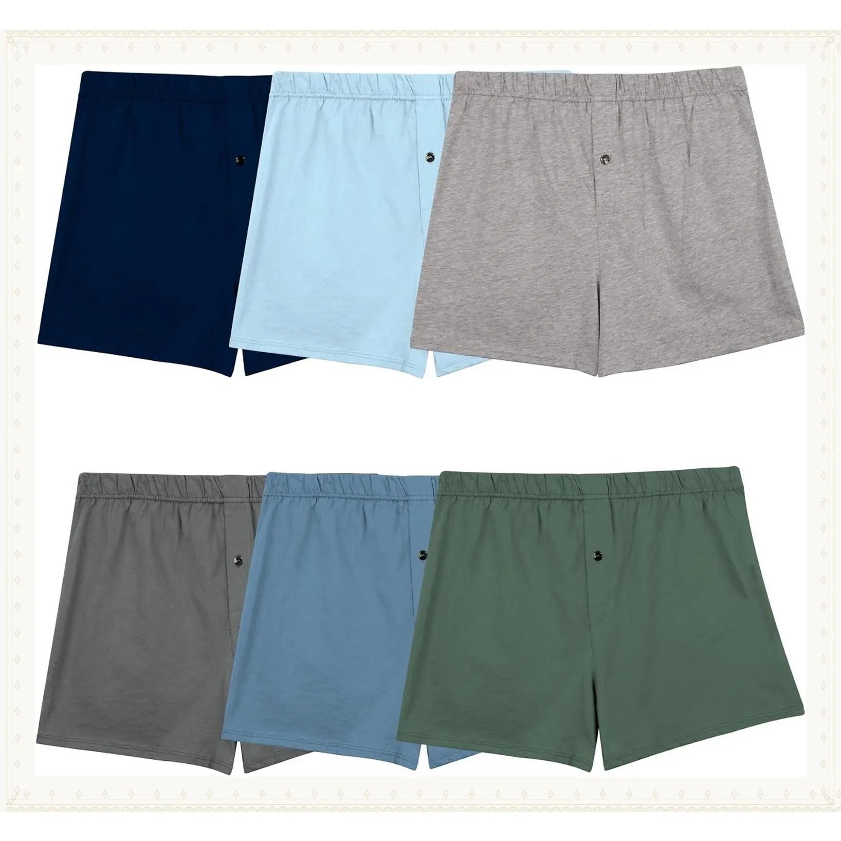 mens Tag-free Knit Boxer Shorts, Relaxed Fit, Moisture Wicking, Assorted Color MultipacksGift