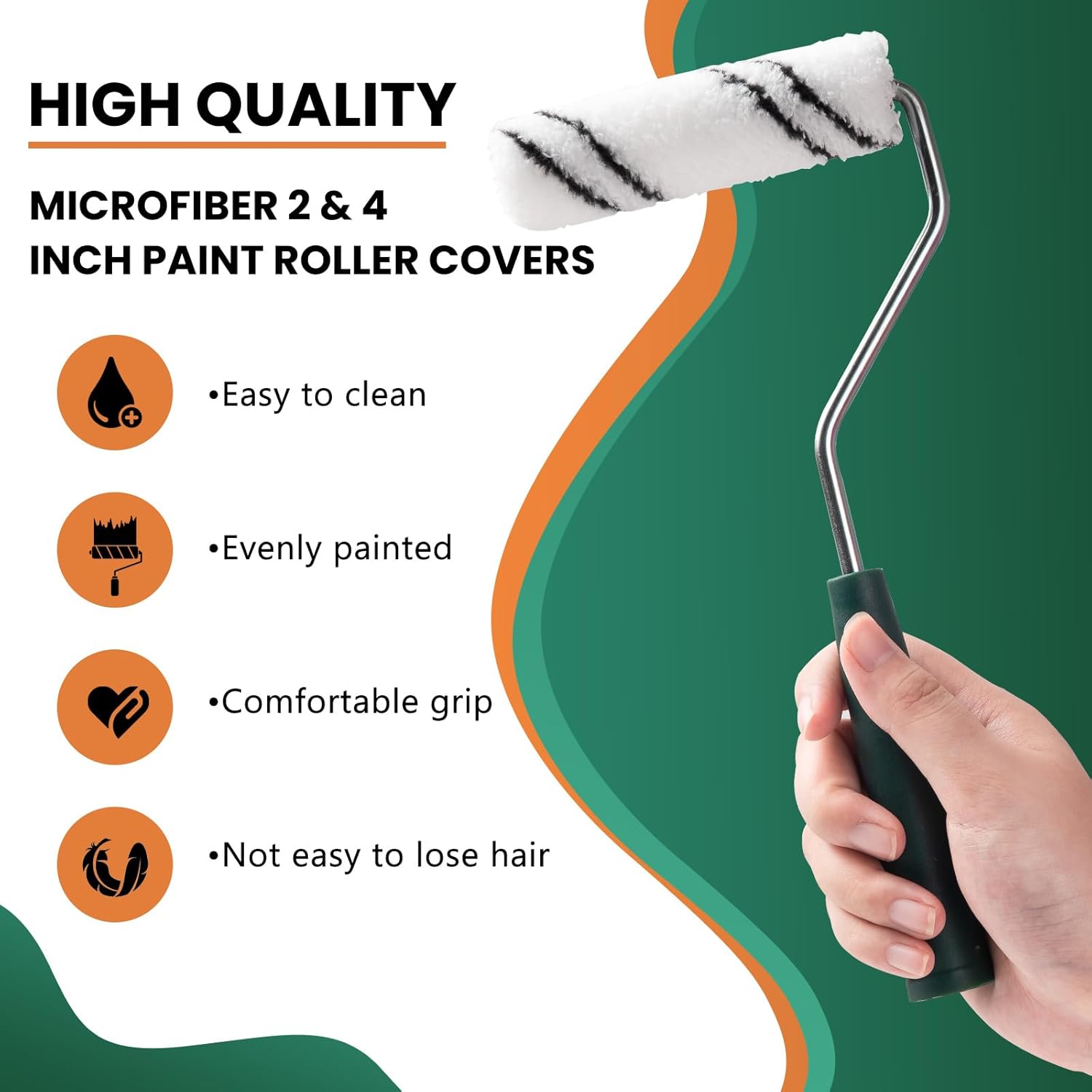 50 Pack 2 Inch and 4 Inch Microfiber Roller Covers with 2 count Anti Rust Metal Roller Frames, Professional Grade Painting Tools for Walls, Ceilings, Furniture 50 Pack 2 Inch and 4 Inch Microfiber Roller Covers with 2 count Anti Rust Metal Roller Frames, Professional Grade Painting Tools for Walls, Ceilings, Furniture