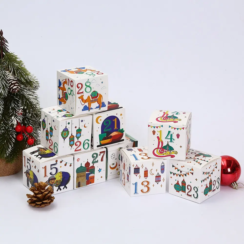 Moon 30-Day Countdown Surprise Box Gift Box, Elegant Holiday Gift Box, 30 Boxes + 1 Window Bag, Cardboard Material