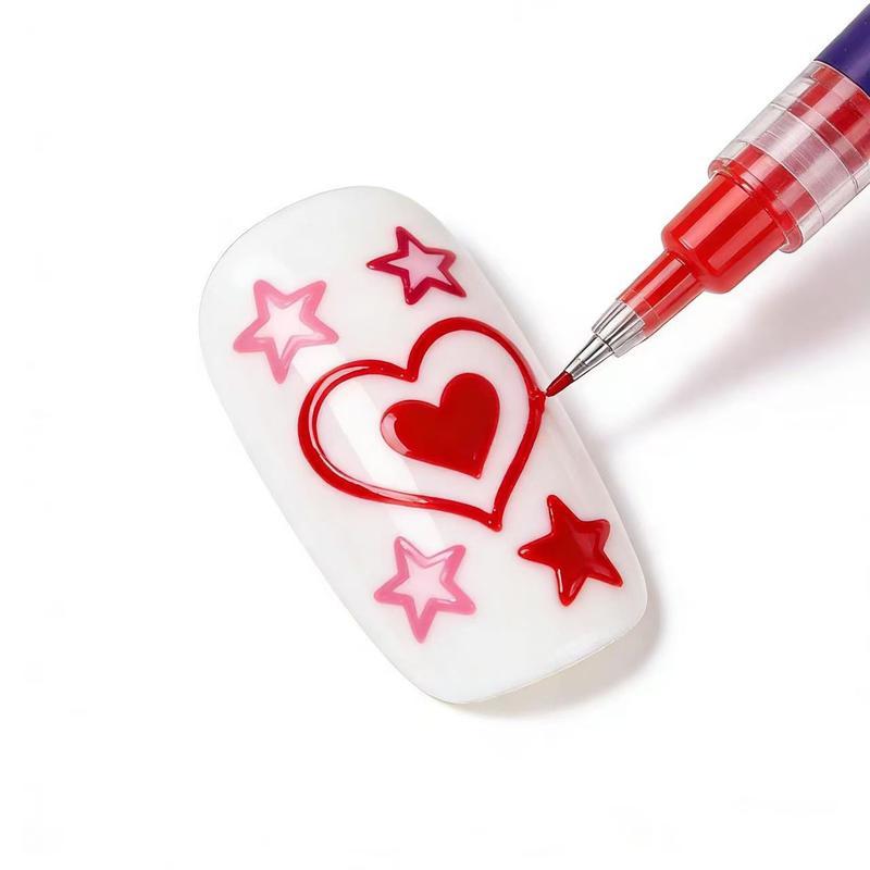 12-Color Nail Art Pen Set - Quick-Drying Acrylic Markers with 0.5mm Ultra-Fine Tip for Precision Line Work & Detailed Nail Art - Highly Pigmented DIY Manicure Kit for Creating 3D Doodles, Flowers & Abstract Designs