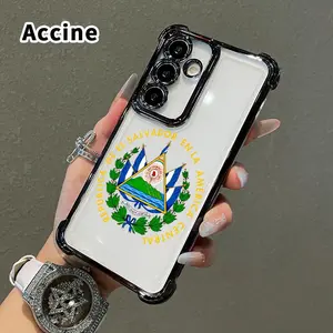Phone Case Compatible with Samsung Galaxy S26 Ultra S24 Plus S25 S22+ FE Edge El Salvador Emblem Pattern Four Corners Anti-drop Cellphone Protective Durable Total Coverage Shockproof Phone Cover