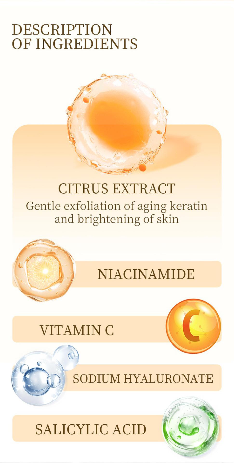 HEKO BEAUTY Exfoliating Gel Orange Brightening Facial Cleanser Deeply cleans pores and removes dead skin