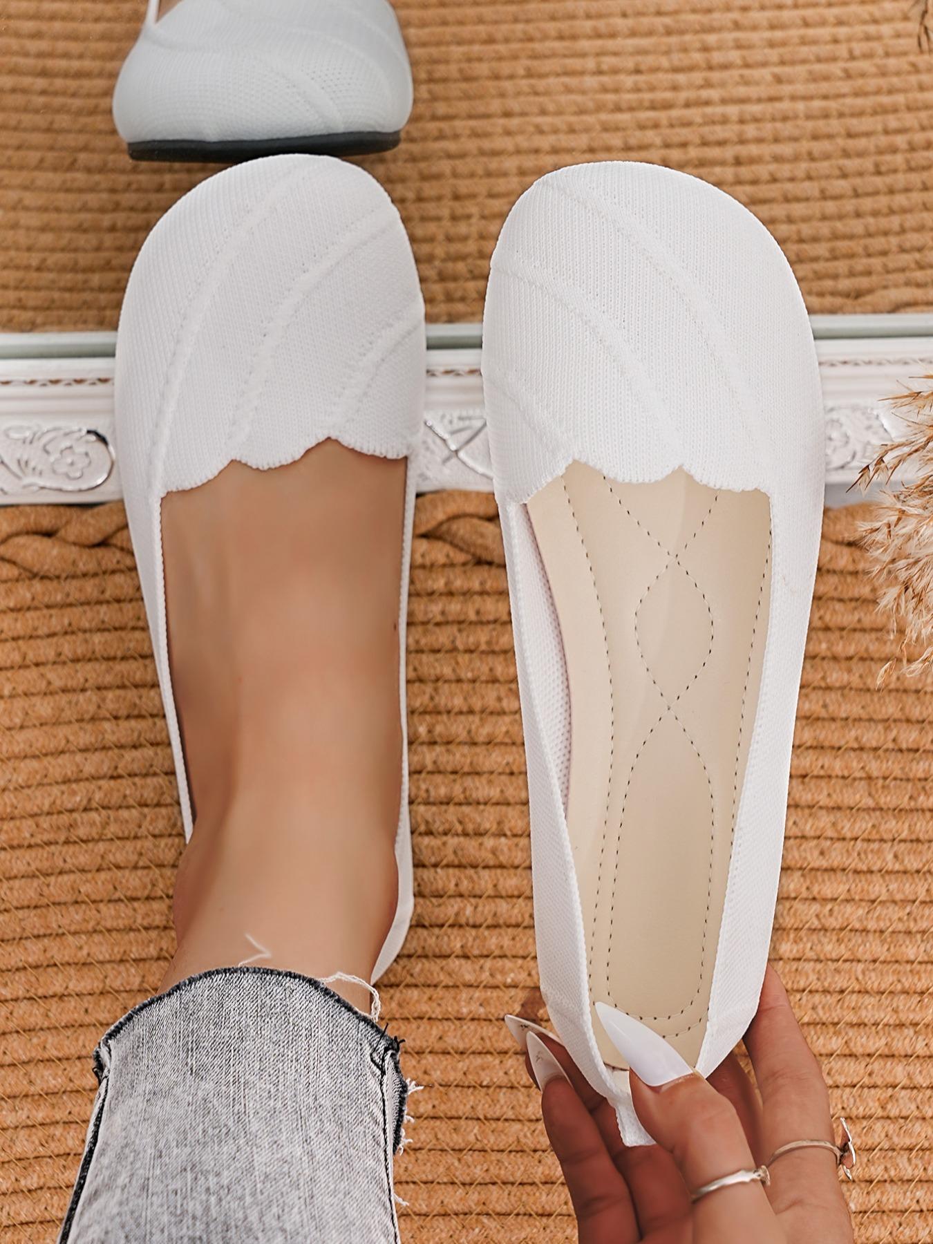 Women's Breathable Slip-On Soft Sole Flats Size 36-43, Casual Fashion Square Toe Shoes for All Seasons, Comfortable Commuter Footwear