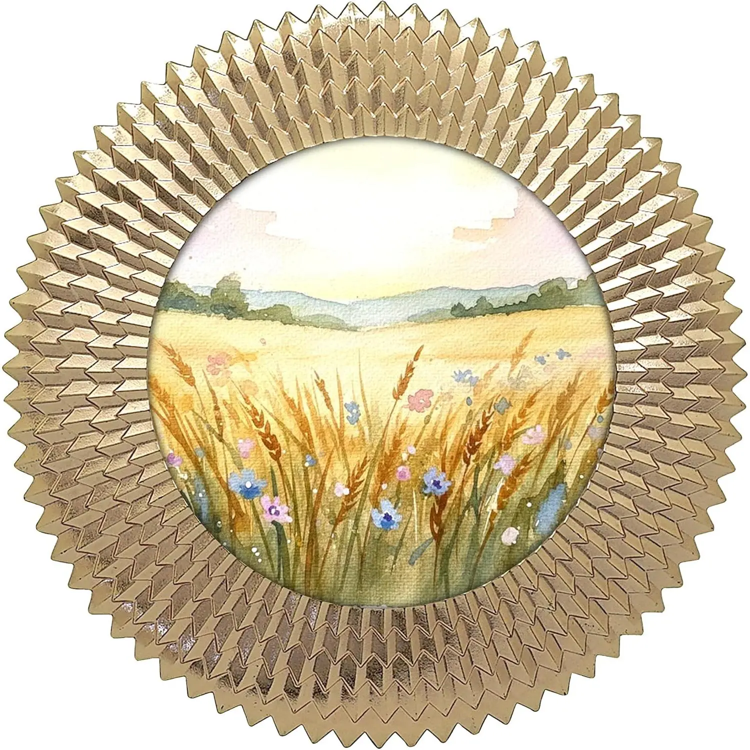 Circular Radiate Wide Boarder Photo Frame / 4x4 In | For Tabletop Display |  for  Decor, Wedding, Graduation, Or Milestone Photos ()