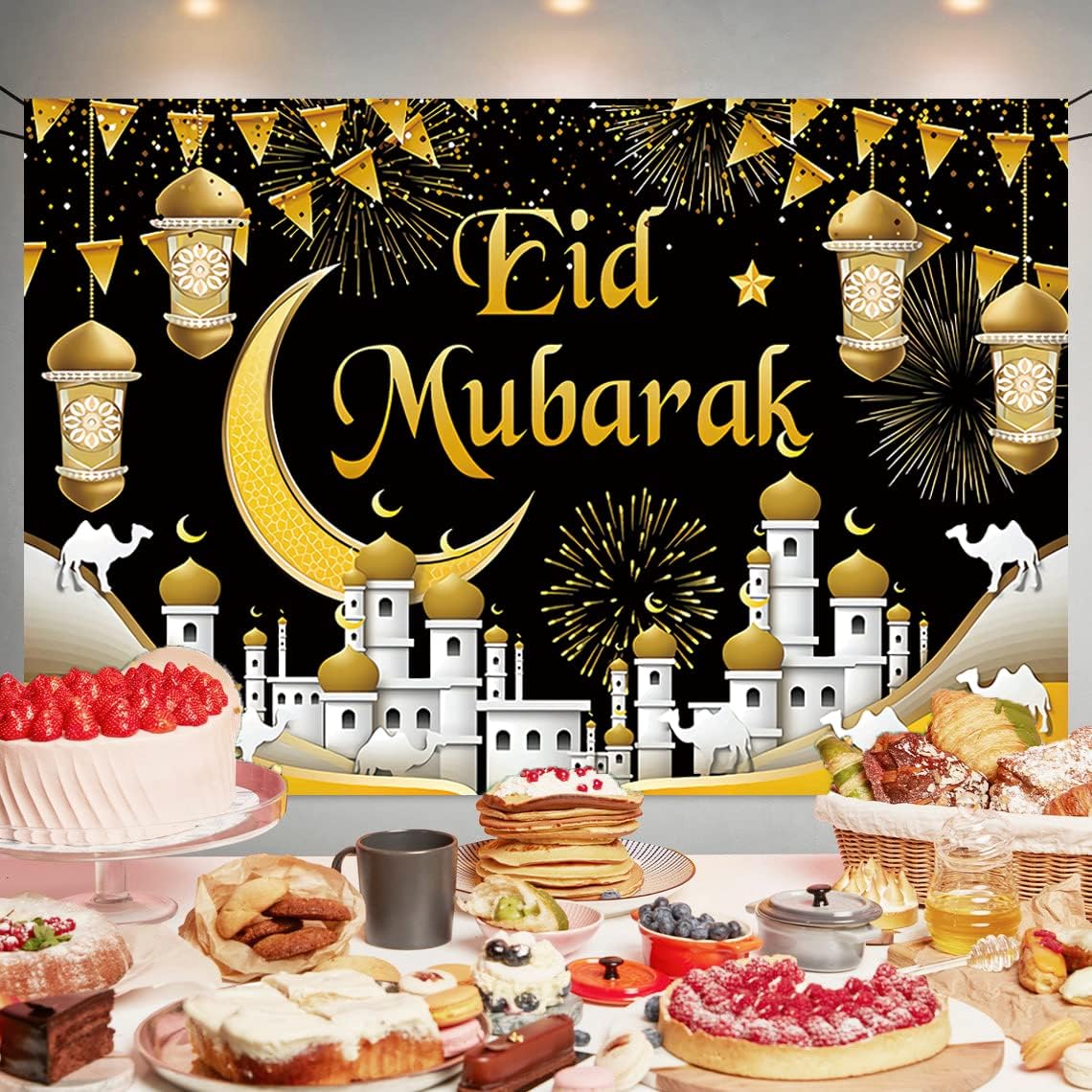 Ramadan Backdrop Decorations Eid Mubarak Banner Ramadan Photo Background for Home Indoor Outdoor Ramadan Party Decorations Supplies 70.8 x 47.2 Inch (Black ) Ramadan Backdrop Decorations Eid Mubarak Banner Ramadan Photo Background for Home Indoor Outdoor Ramadan Party Decorations Supplies 70.8 x 47.2 Inch (Black )