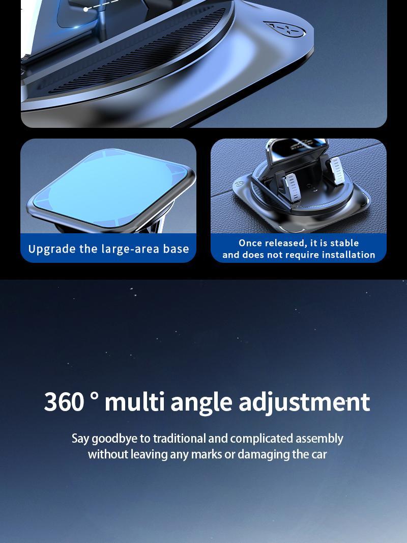 Car Phone Mount with Strong Suction Cup – 360 °   Rotation, Adjustable Viewing Angles, Anti-Slip Holder for All Phones.