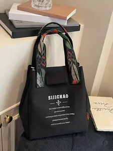 Korean Style Versatile Large Capacity Letter Design Handbag, Practical Shoulder Bag for Daily Use, Perfect for Going Out