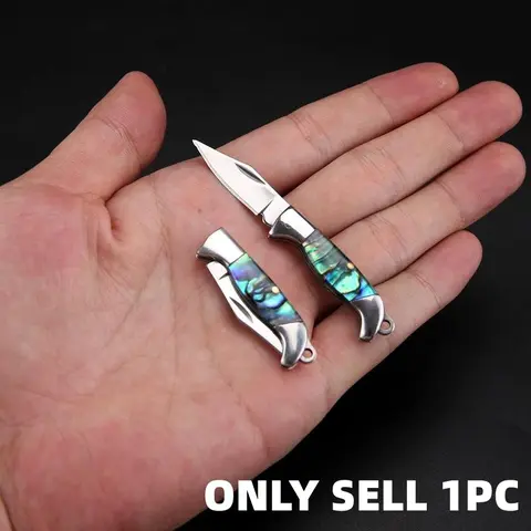Stainless Steel Mini Folding Knife with Brass Handle, Compact Utility Tool for Package Opening & Keychain Carry for Everyday Use, Folding Pocket Knives