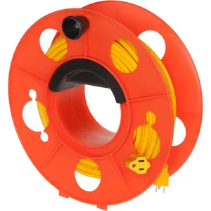 KW-130 Cord Storage Reel with Center Spin Handle, 150-Feet