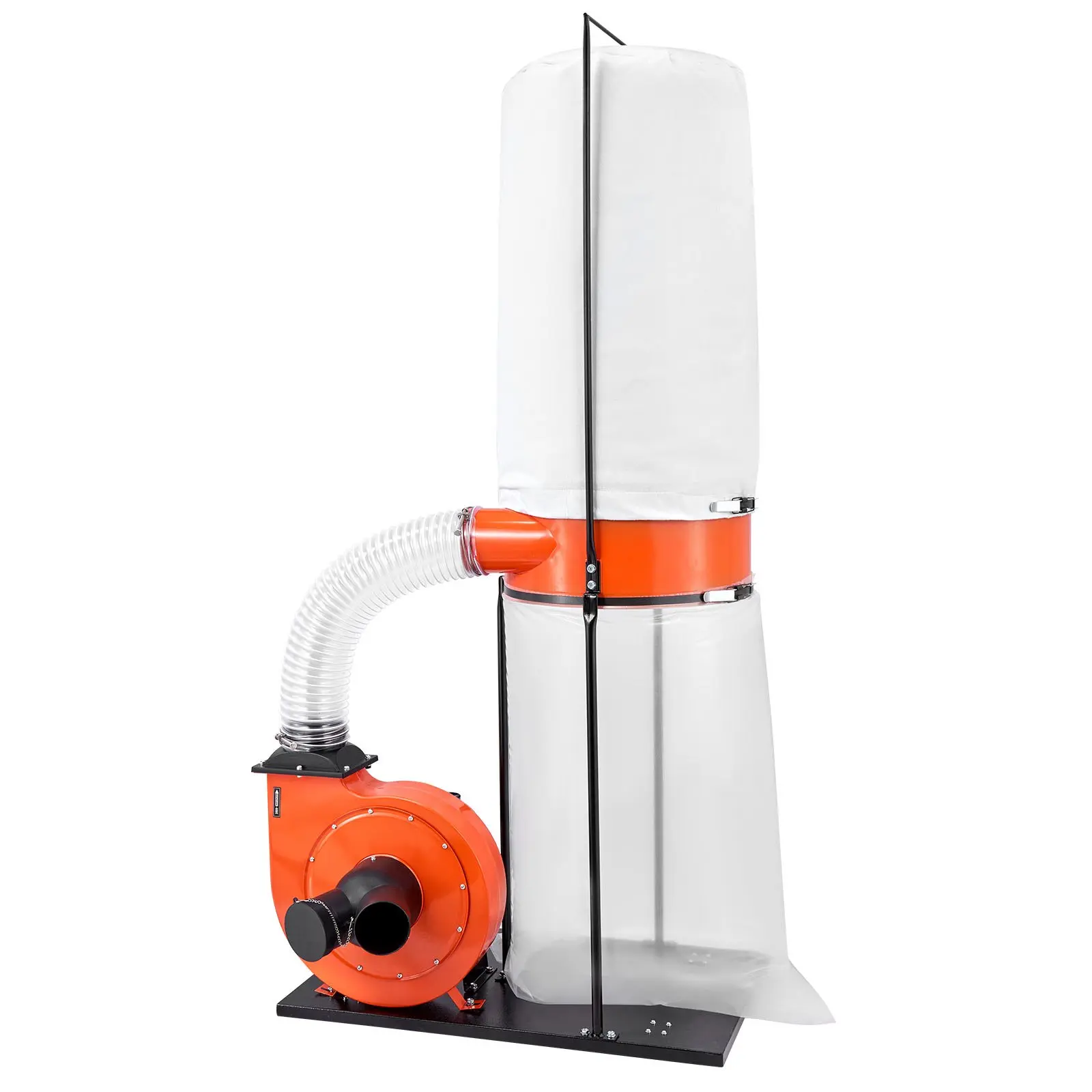 VEVOR Dust Collector, 1200 CFM 2.5 Micron Vortex Cone Dust Collectors, 2.0HP Sawdust Collection System with 35-Gallon Dusts Collector Bag 42-Gallon Filter Bag, 3400 RPM High Speed, for Wood Chips