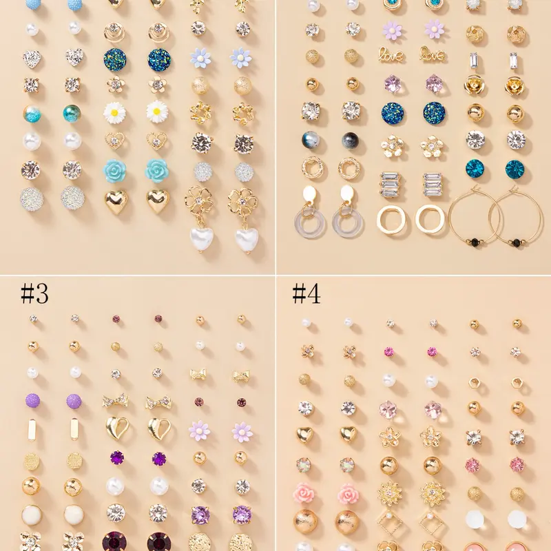 Women's Elegant Heart Design Earrings, 30 Pairs Faux Pearl Decor Stud Earrings, Fashionable Jewelry Accessories for Party, Daily Clothing Decor, Trendy All-match & Exquisite Jewelry for Birthday Gift
