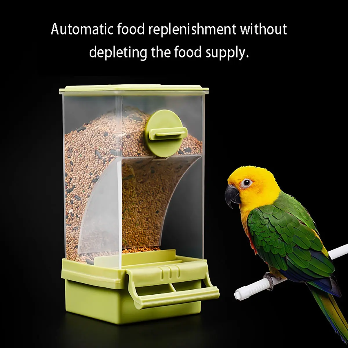 Automatic Parrot Feeder, Seed Separator Hanging Food Box, Tiger Barbet Specific Splash-Proof Sprinkle-Free Integrated Food Box, No Mess Bird Feeder