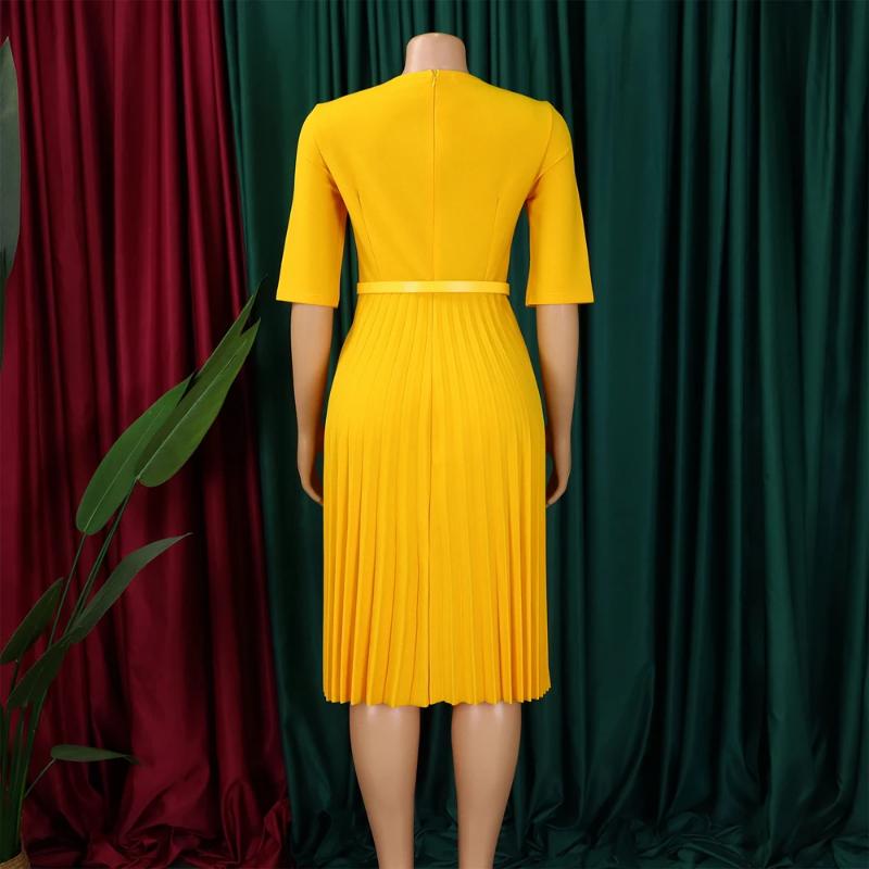 Women's 2-Piece V-Neck A-Line Mid-Length Formal Wear Dress Set - Elegant Half-Sleeved Pleated Minimalist Basic Chic Lady Clothes, Dresses for Women Elegantes Modest African Summer Church Gown - TikTok Shop Women's 2-Piece V-Neck A-Line Mid-Length Formal Wear Dress Set - Elegant Half-Sleeved Pleated Minimalist Basic Chic Lady Clothes, Dresses for Women Elegantes Modest African Summer Church Gown - TikTok Shop