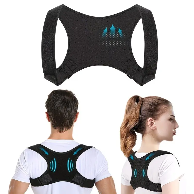 Unisex Adjustable Posture Corrector Back Support Belt- Breathable, Non-Slip, Ergonomic Support for Improved Posture, Suitable for Sitting, Standing, and Travel, Stylish Design, Comfort Fit, Adjustable Posture Trainer, Hunchback Orthotic