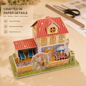 Pet Memorial Supplies, Large Pet Villa (half-Finished), Paper Pet Daily Essentials, Includes One Item, Ideal for Pet Lovers