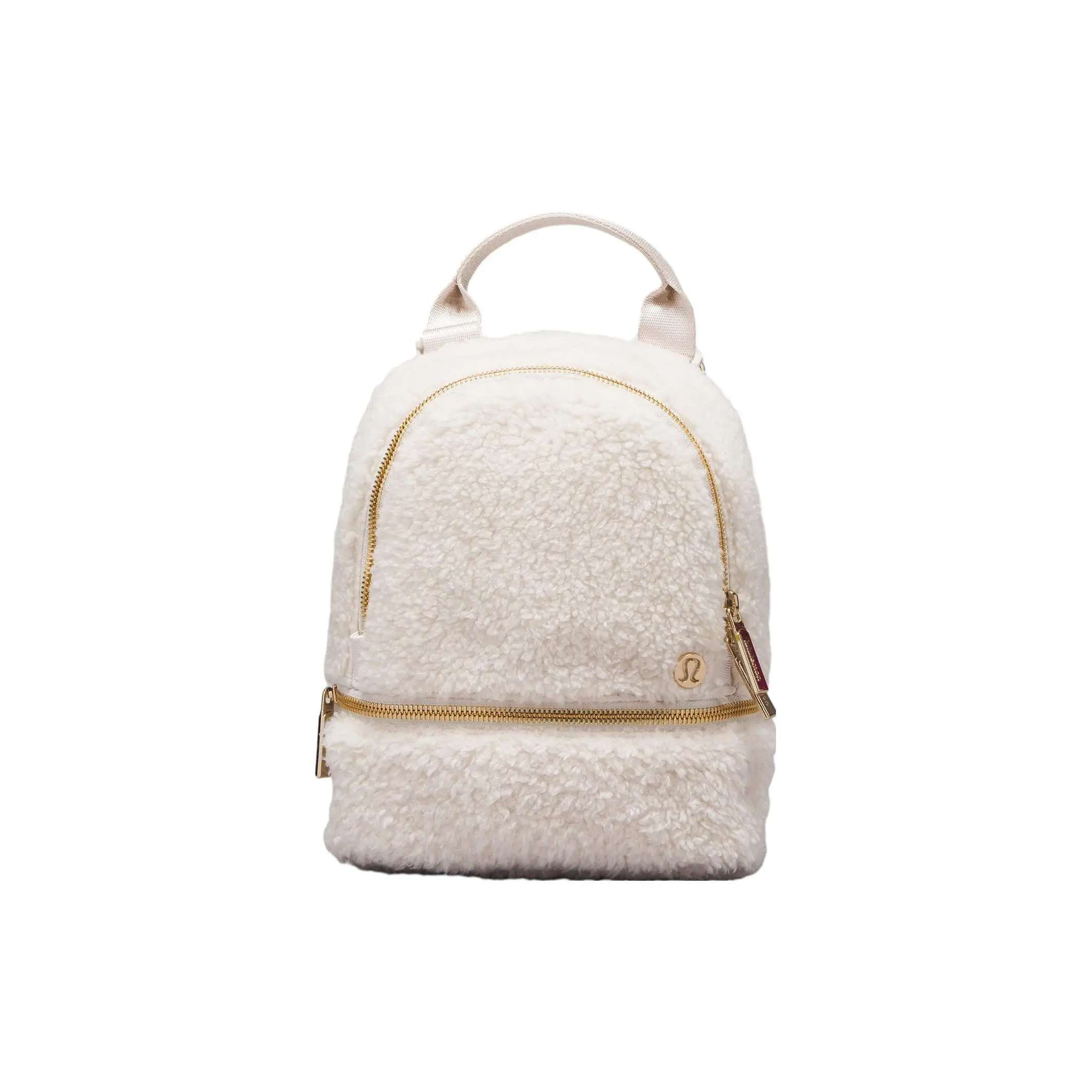 Lululemon Micro City Adventurer 3L Fleece Backpack for Women – White Opal and Gold