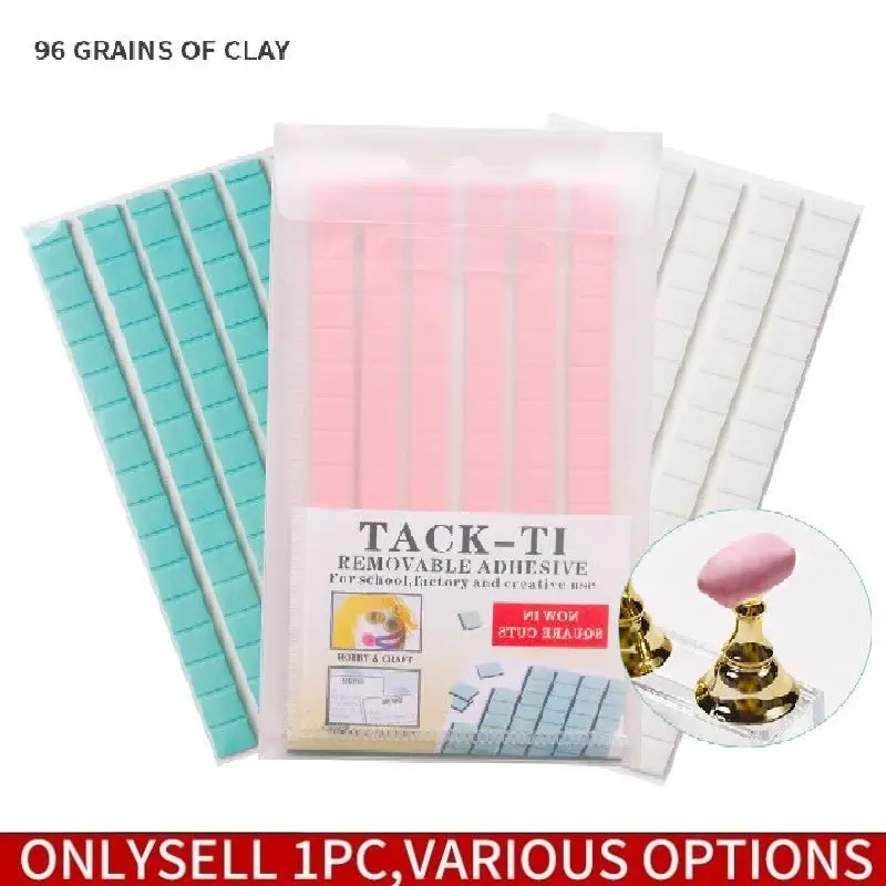 96pcs Multifunctional Nail Adhesive Glue Clay , seamless plasticine, multi-functional clay, fixed practice clay For Practice Stand Display Holder False Tips Reusable Tacky Gel Manicure Tools