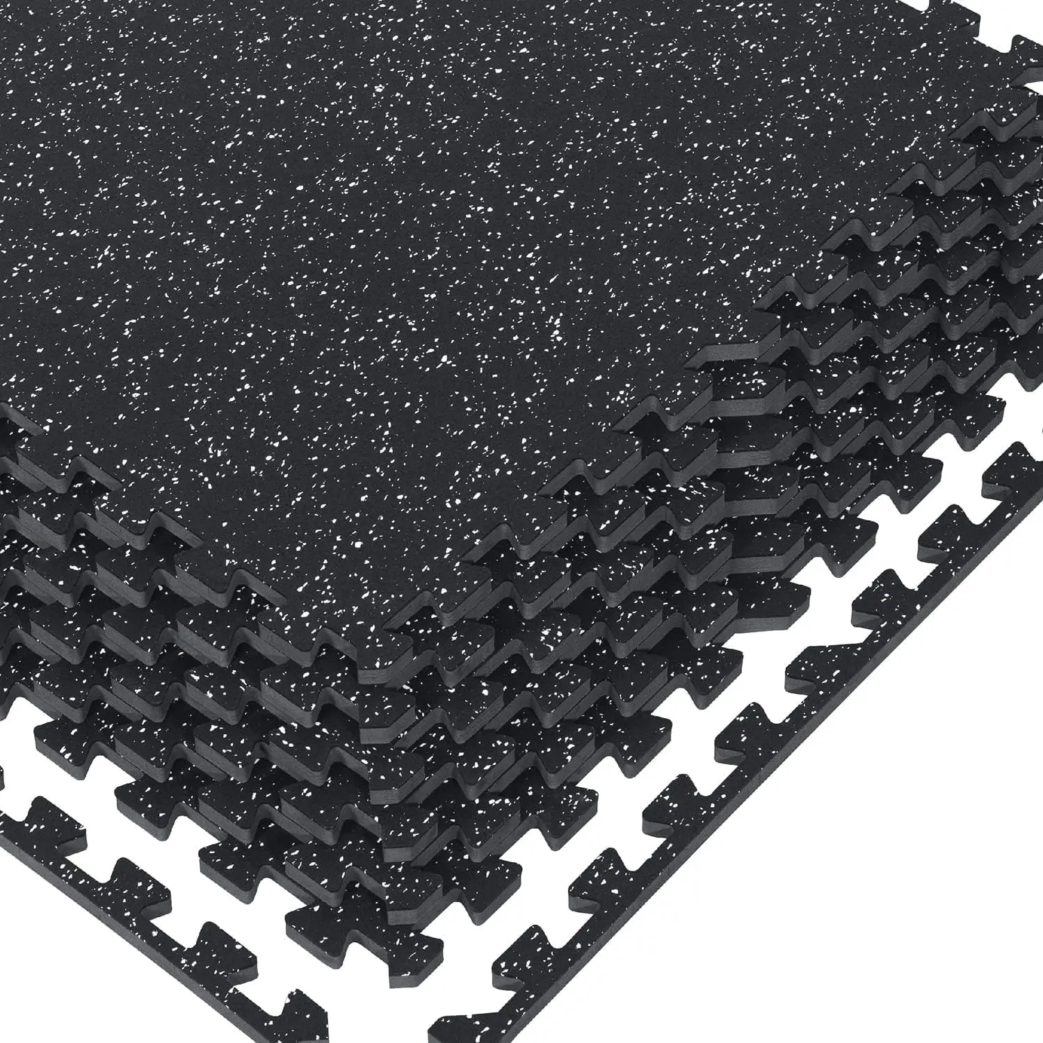 1/2" Thick 48 Sq Ft Rubber Top Gym Flooring, 12 count High Density EVA  Exercise Equipment Mats - Interlocking Floor Tiles for  Gym - 24 x 24in Tile, Black