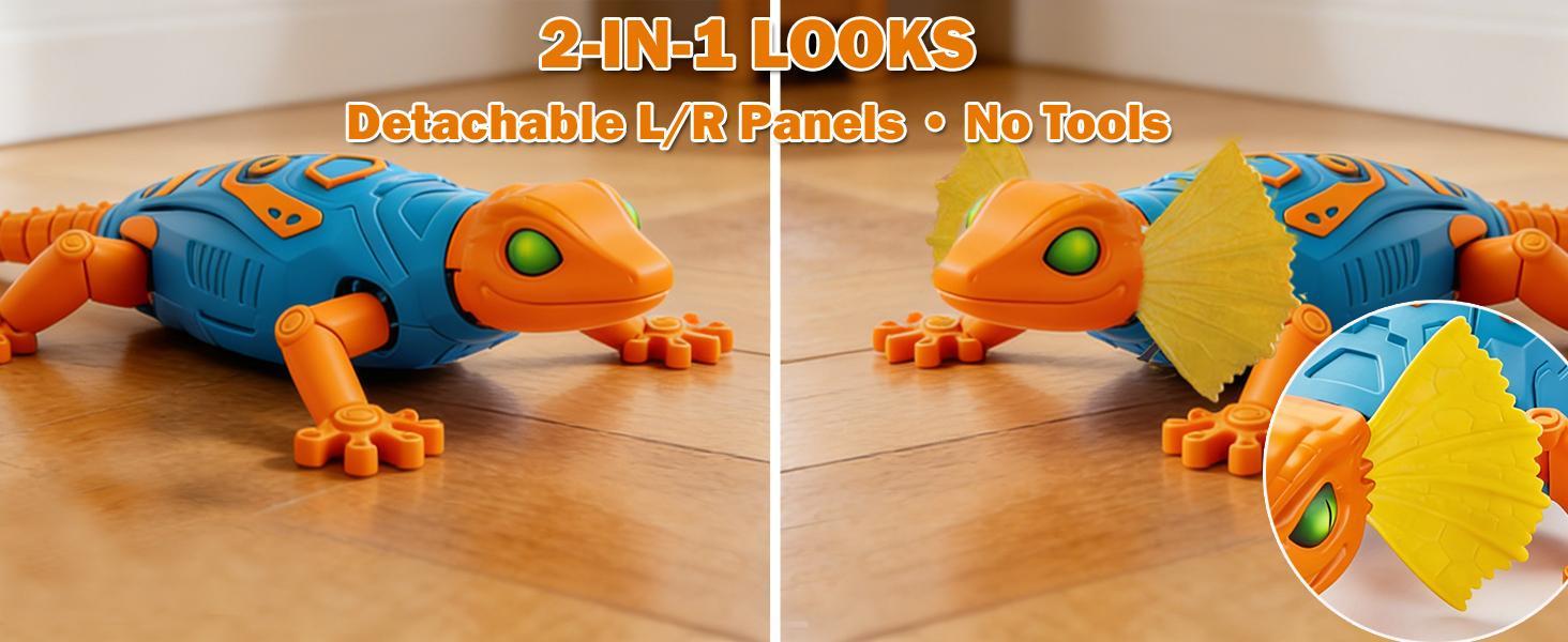 Remote Control Wall Climbing Gecko: Gravity Defying RC Lizard Toy for Kids - Type-C Rechargeable, 30-Min Playtime Realistic S-Shaped Walking Prank Animal for Boys Age 4-12 Birthday Gift (Orange)