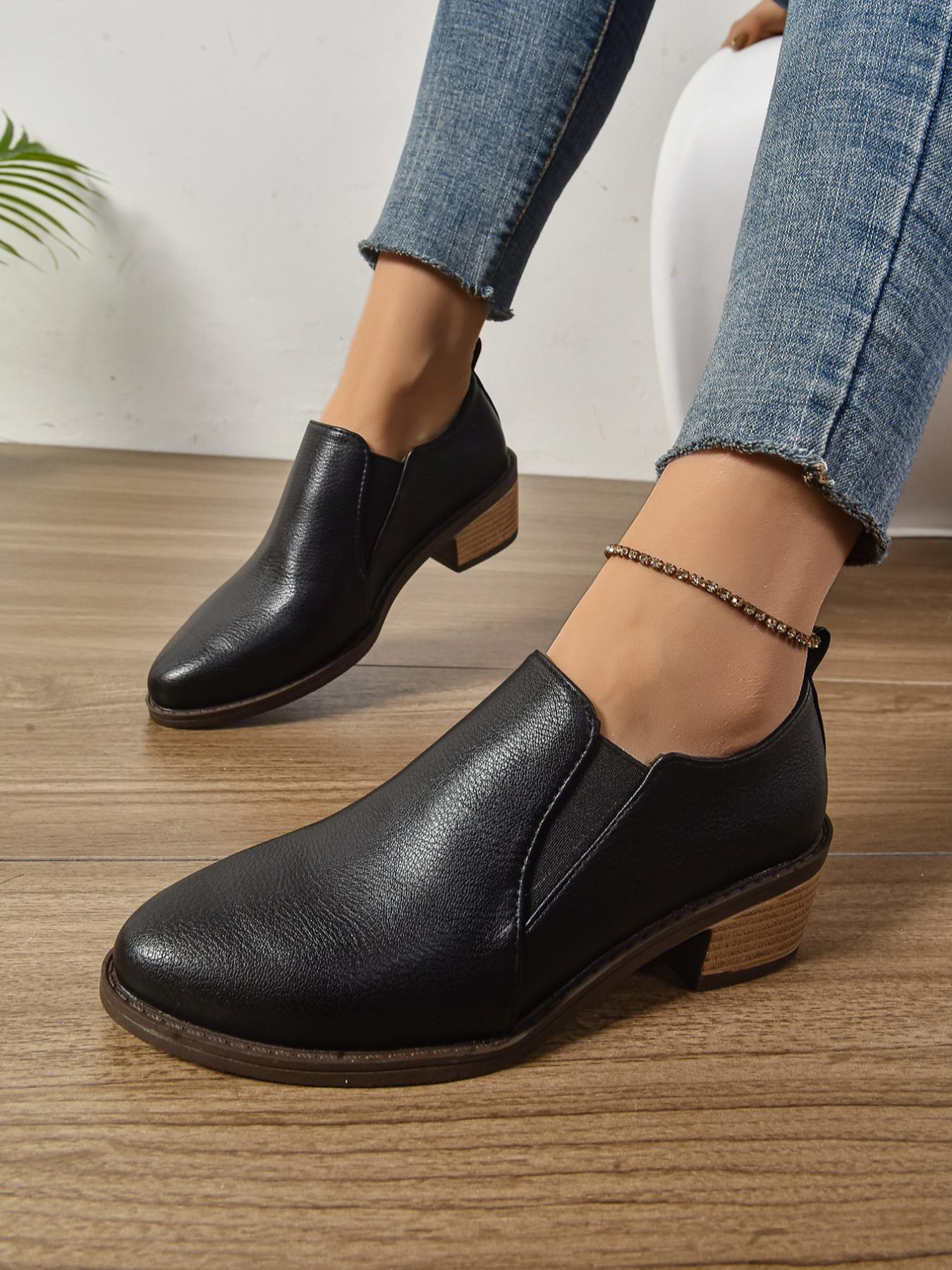 Women's Fashionable Solid Color Ankle Boots, Casual Comfortable Pointed Toe Boots for Daily Wear, Female All-match Trendy Shoes for Daily Wear, Girl, Elegant Boots