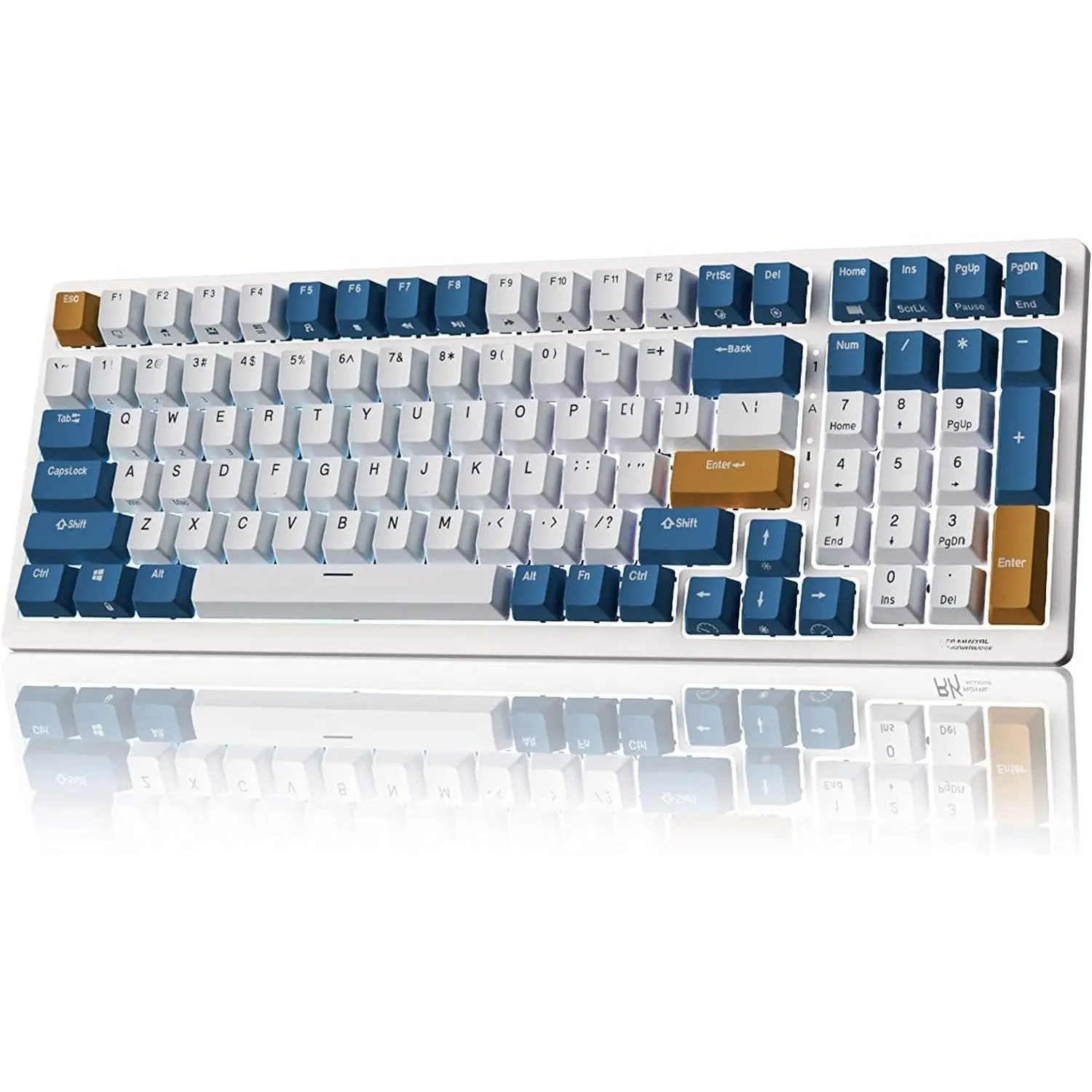 98  Mechanical Keyboard, 100  98% Layout with Custom Switches Hot Swappable, Tri-Mode BT5.1/2.4G/USB-C Full Size Gaming Keyboard with Numpad RGB, Brown
