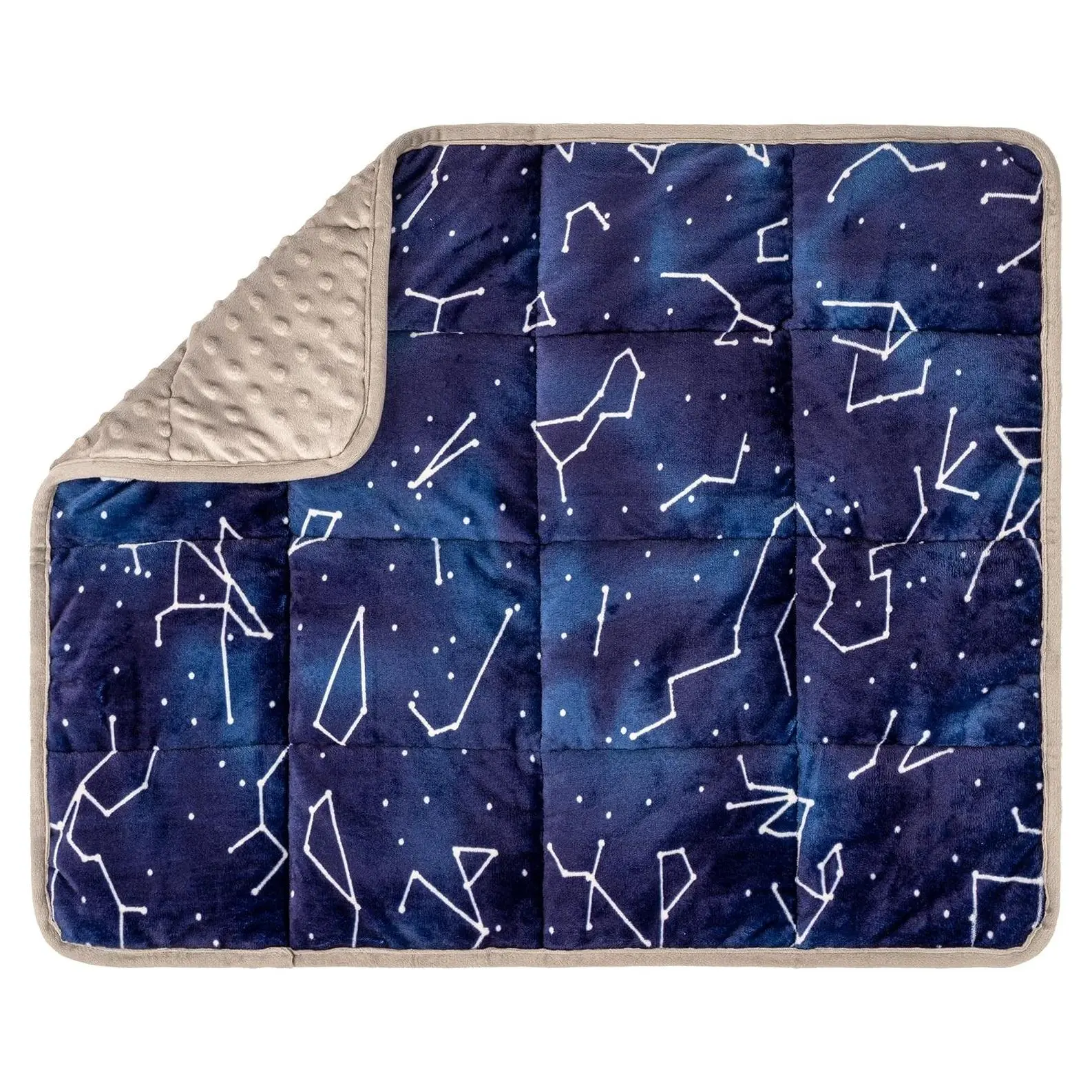 7 lb Weighted Lap Pad 20 x 23 in Blue Minky Sensory Blanket with Balanced Weight Distribution for Portable Relaxation ComfortGift