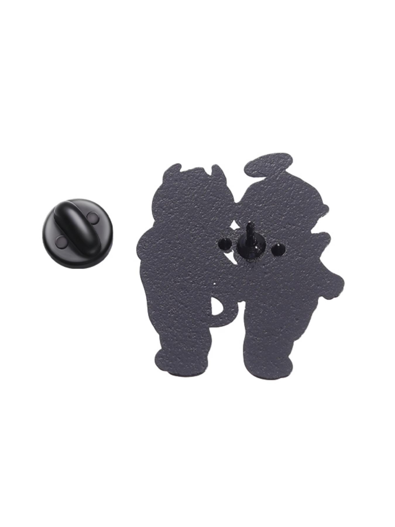 Cute Couple Design Brooch, Fashion Alloy Badge for Clothes, Creative Cartoon Angel & Devil Design Brooch, Fashion Accessories for Women & Men, Valentine's Day, Gift