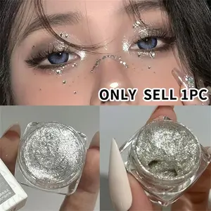 Waterproof Sweat-Proof Long-Lasting Glitter Shimmer Eyeshadow, High Pigment Metallic Glitter, Non-Fading Single Color Eye Makeup for Beginners, Beginner Friendly, Glitter Eyeshadows