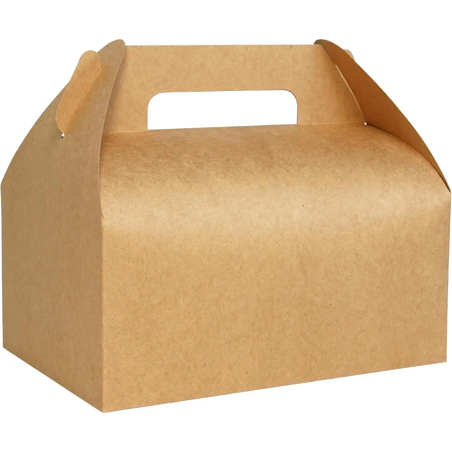30 Pack 9x6x6 Kraft Gable Boxes, Food-grade Cardboard Paper Lunch Boxes, Recyclable Gift Boxes with Handles for Treats, Picnic, Takeout Food, Goodie Bags, Sturdy Barn Boxes