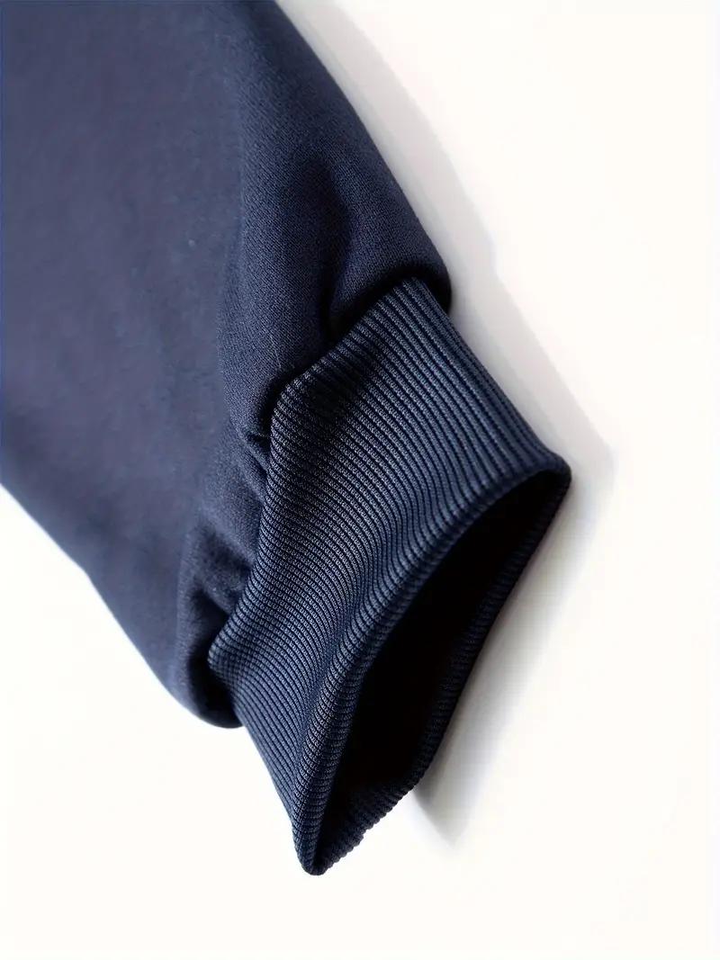 Men's New York Printed Hoodie Sportswear Set - Polyester Sportswear Set with Pocket, Long Sleeve, Loose Style, Knitted Fabric, Autumn/Winter, Slightly Elastic