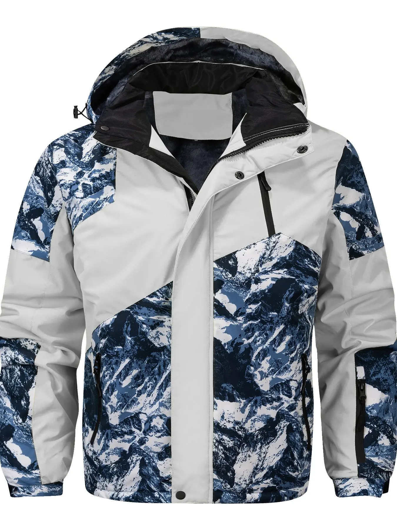 Single piece, plush and thick patchwork windbreaker - Windproof and rainproof outdoor workwear warm jacket, suitable for hiking and mountaineering (multiple colors available)