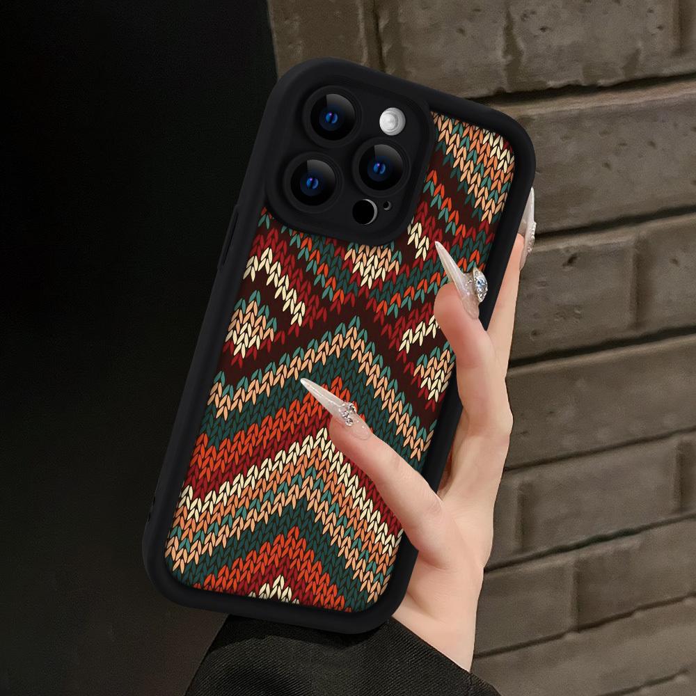 Vibrant Chevron - Knitted Design TPU Phone Cover, Impact-Resistant And Drop-Proof Case, Perfect Birthday Or Holiday Present for Both Men And Women for iPhone 17 E Air Pro ProMax iPhone16 15 14 Plus 13 12 Mini 11 X XS XR