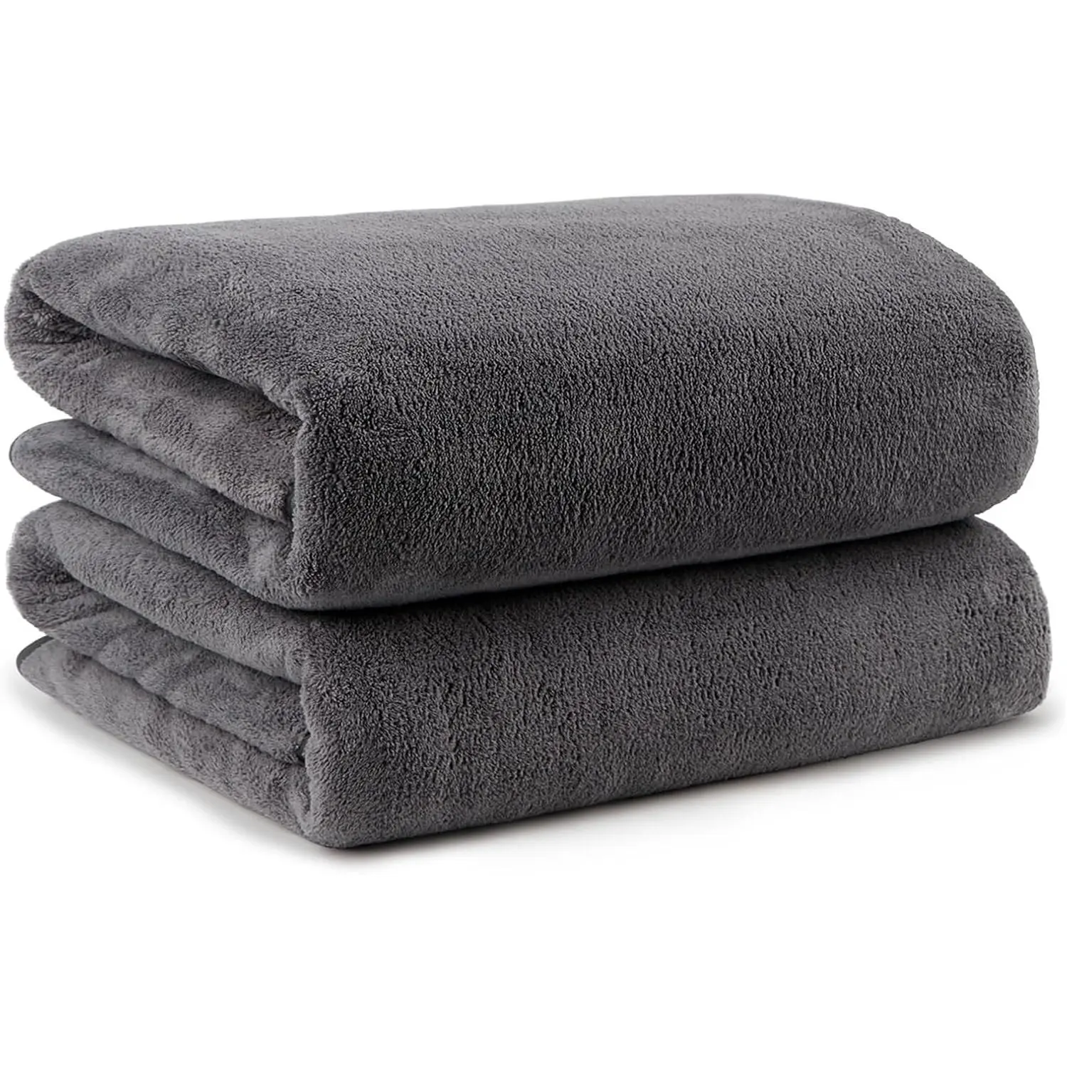 Bath Towels, Soft Feel Bath Towel, 2 Pack (27'' x 54'') | Highly Absorbent, Quick Drying Microfiber Towels for , , Yoga, , Fitness, Bathroom - Grey