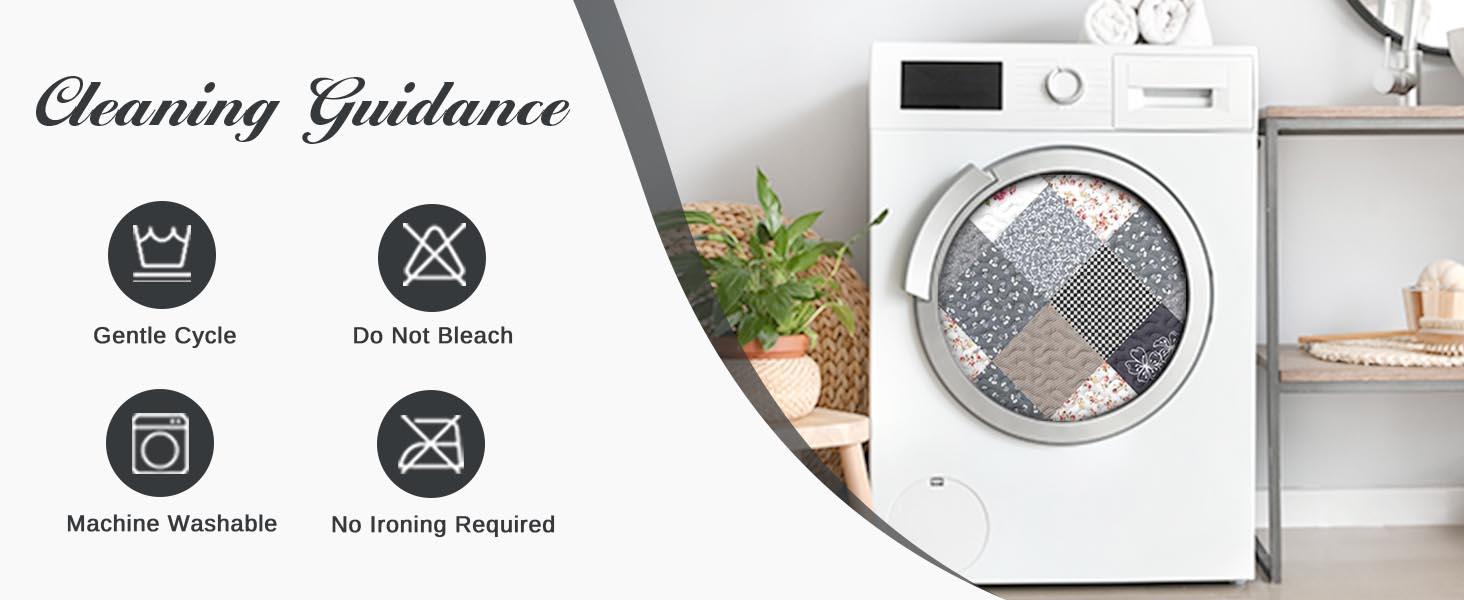 Patchwork Set Queen Size, Floral Rustic 3 Pcs Soft Bed Cover Bedding Set, Boho Flowers Lightweight Bedspread Coverlet with 2 Pillow Shams for All Season