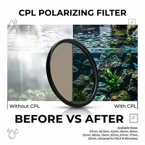 Adjustable Cpl Polarizing Filter Lens, Reduces Reflections, Enhances Color Saturation, Available in Multiple Sizes From 37mm to 82mm