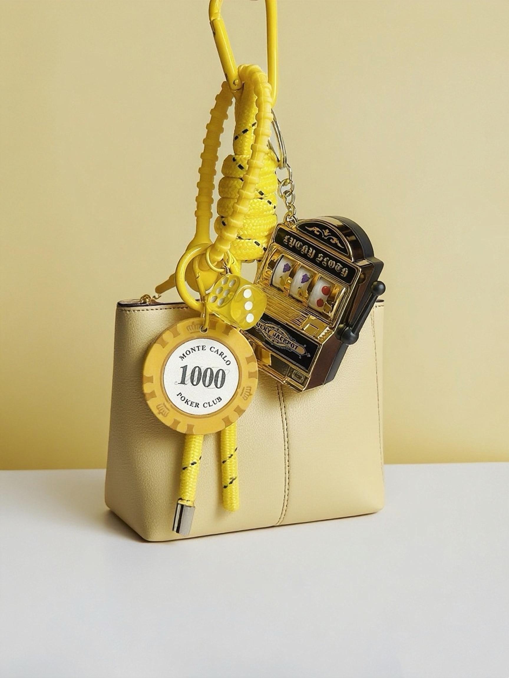 Creative Bag Charm, Vintage Street Style Mini Slot Machine Pendant, Casual All-Season Accessory for Bags, Bag Charm Keychain