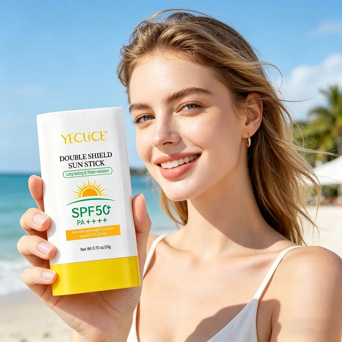 Yecuce Sunscreen Stick 20g Spf50+, Lightweight Long-Lasting Protection, Suitable for All Skin Types, Ideal for Daily Use