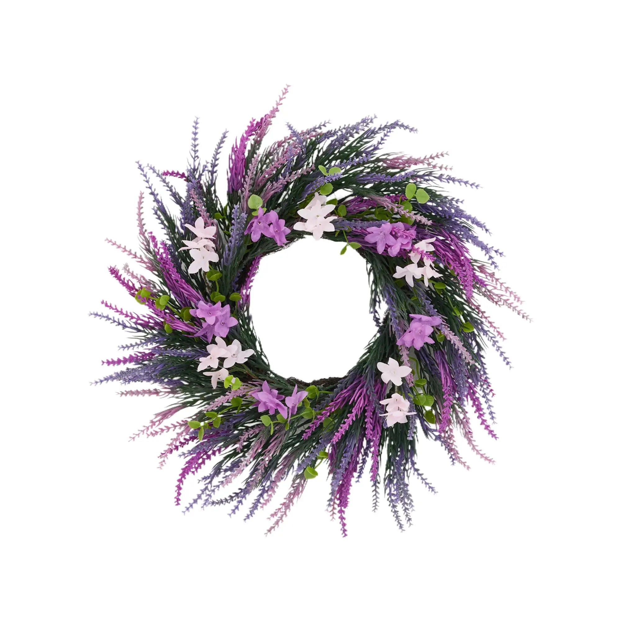 Wreath 20 Inch Artificial Lavender Front Door Decor, Wildflower Floral Wreath All Season Outdoor Door Wreath for Farmhouse Porch Wall Entryway Window Home Decor