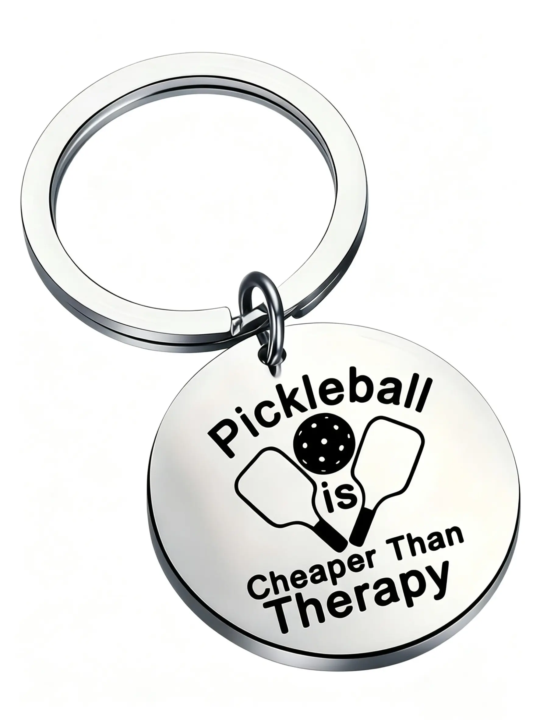 Creative Pickleball Stainless Steel Keychain, Durable and Simple, Perfect Gift for Players, Coaches, and Teams, Celebrate Season and Tournaments