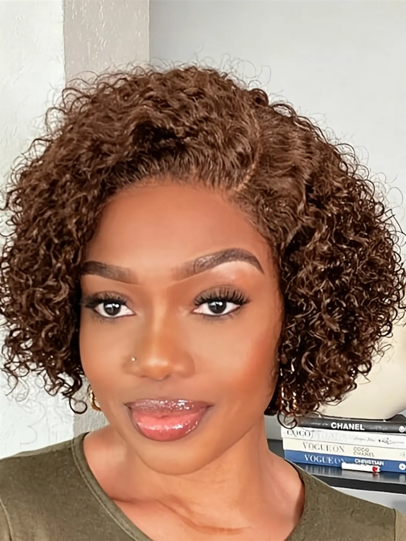 burgundy brown color pixie cut wig black color 13x4 lace bob human hair wig short curly wave human hair for women short wig daily party use wig Loose Curly Wig