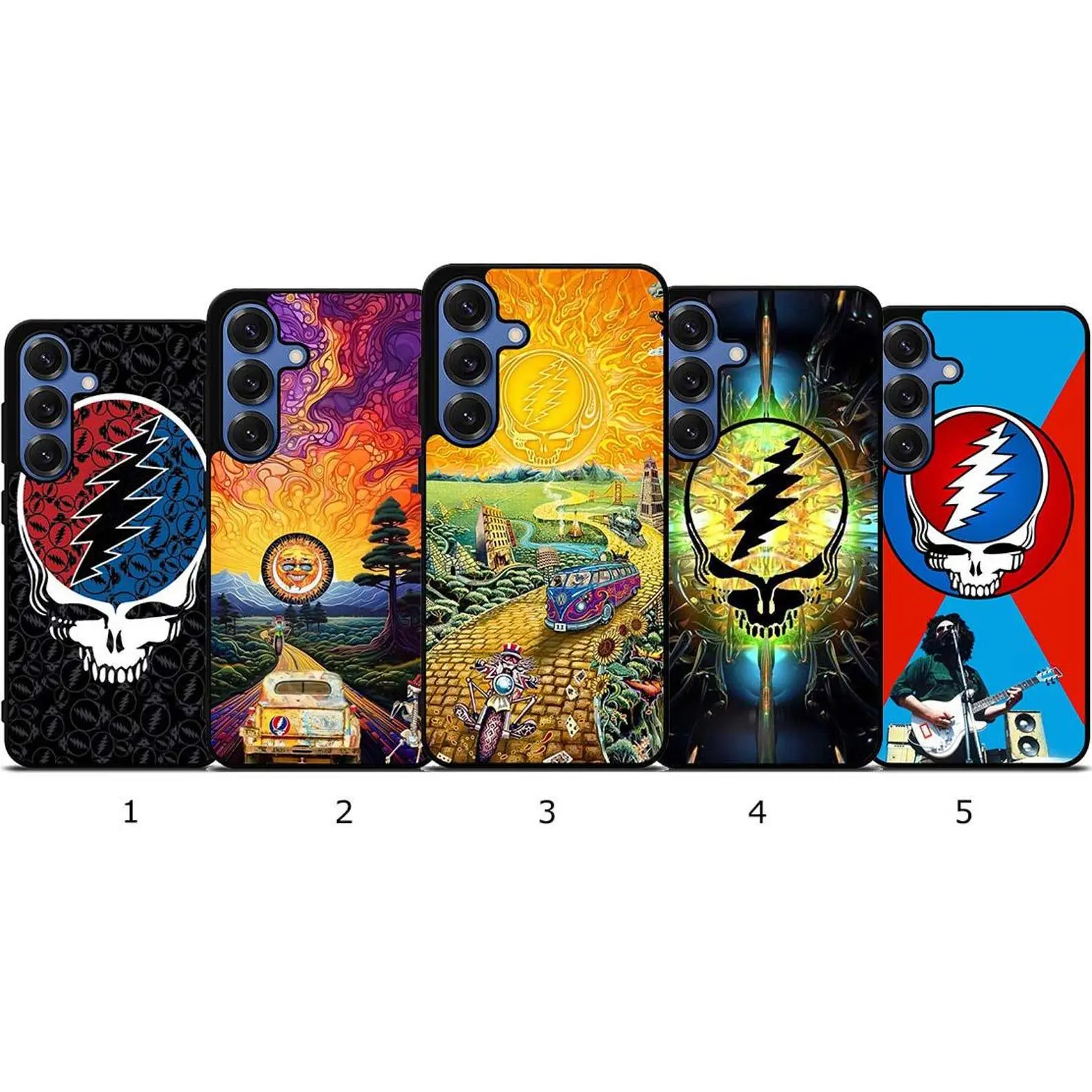 Grateful Dead-Themed Durable Mobile Phone Cases, Protective Accessories for iPhone 11-17 Pro Max/Plus & Samsung Galaxy S23-S25 Series Devices with Easy Installation, Protection, Flexible Tpu