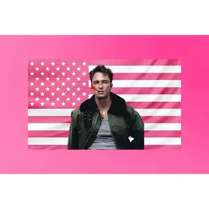 Drew Starkey Flag, Hot Rafe Cameron Flag Pink USA Aesthetic Banner, Outer Banks Wall Art for Fans, Cute Room Dorm Decor Gift |OBX Tapestry