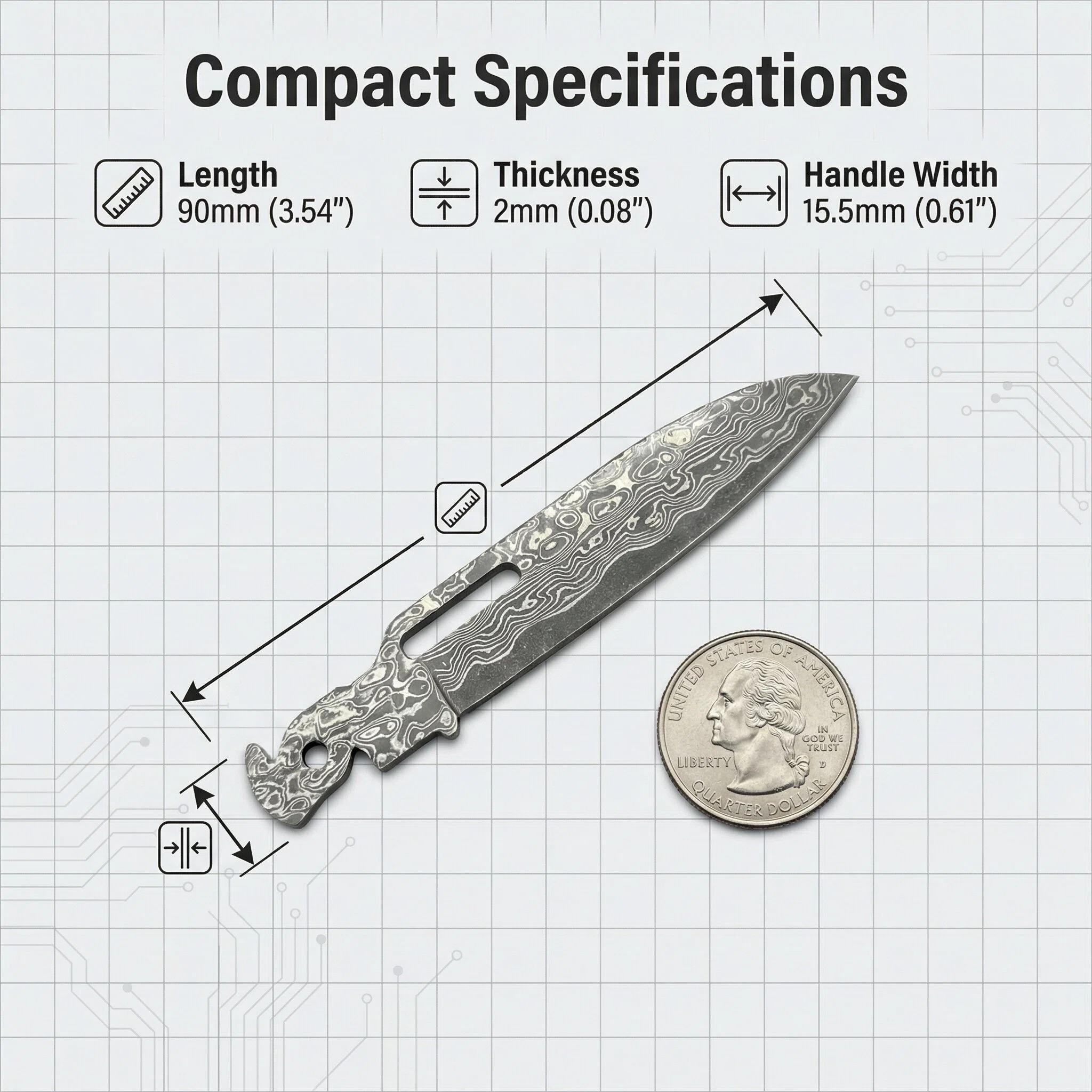 VG10 Damascus MAIN BLADE for LEATHERMAN ARC/FREE P2 P4