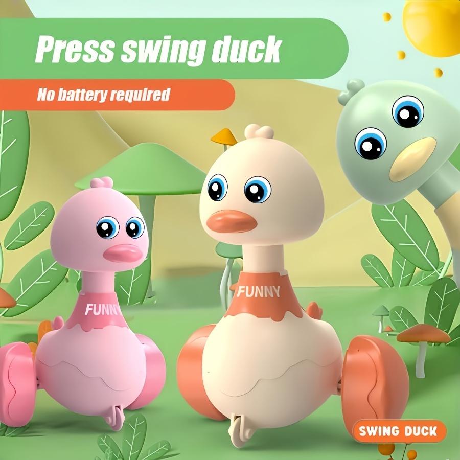 1-piece set, press-and-rock duckling toy car, educational toy car, no batteries required, runs with a single press, no batteries needed, Christmas and birthday party gift
