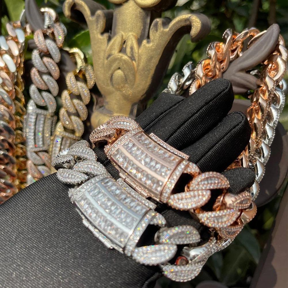 [ICE HUE]18K Gold Vacuum Plated Copper with 5A+ Sri Lanka Zircon Weaving Cuba Necklace Miami Italy Mexico & Micro Inspired for Women & Men Luxury Jewelry,Daily Wear,Casual Fashion,Gift Idea,,Classic,Hip Hop,Simple,Sporty Style,Lgbt