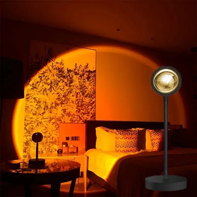 Lune Cove LED sunset light, sunset light projector atmosphere light, bedroom LED night light projector, room atmosphere light office spooky lights string lights fairy lights porch yard window mantel haunted house Halloween party outdoor props